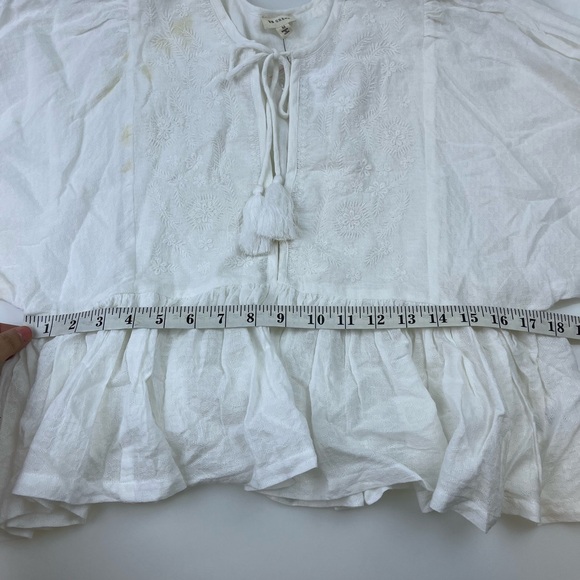 En Crème White Short Sleeve Blouse N227-38 - Picture 11 of 12